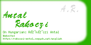 antal rakoczi business card